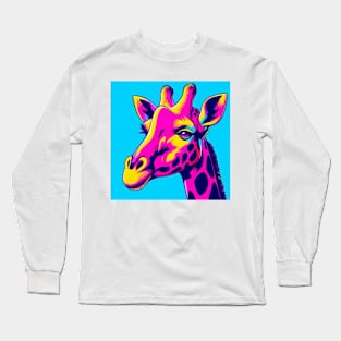 Neon Giraffe Portrait Sticker T-shirt Long Sleeve T-Shirt